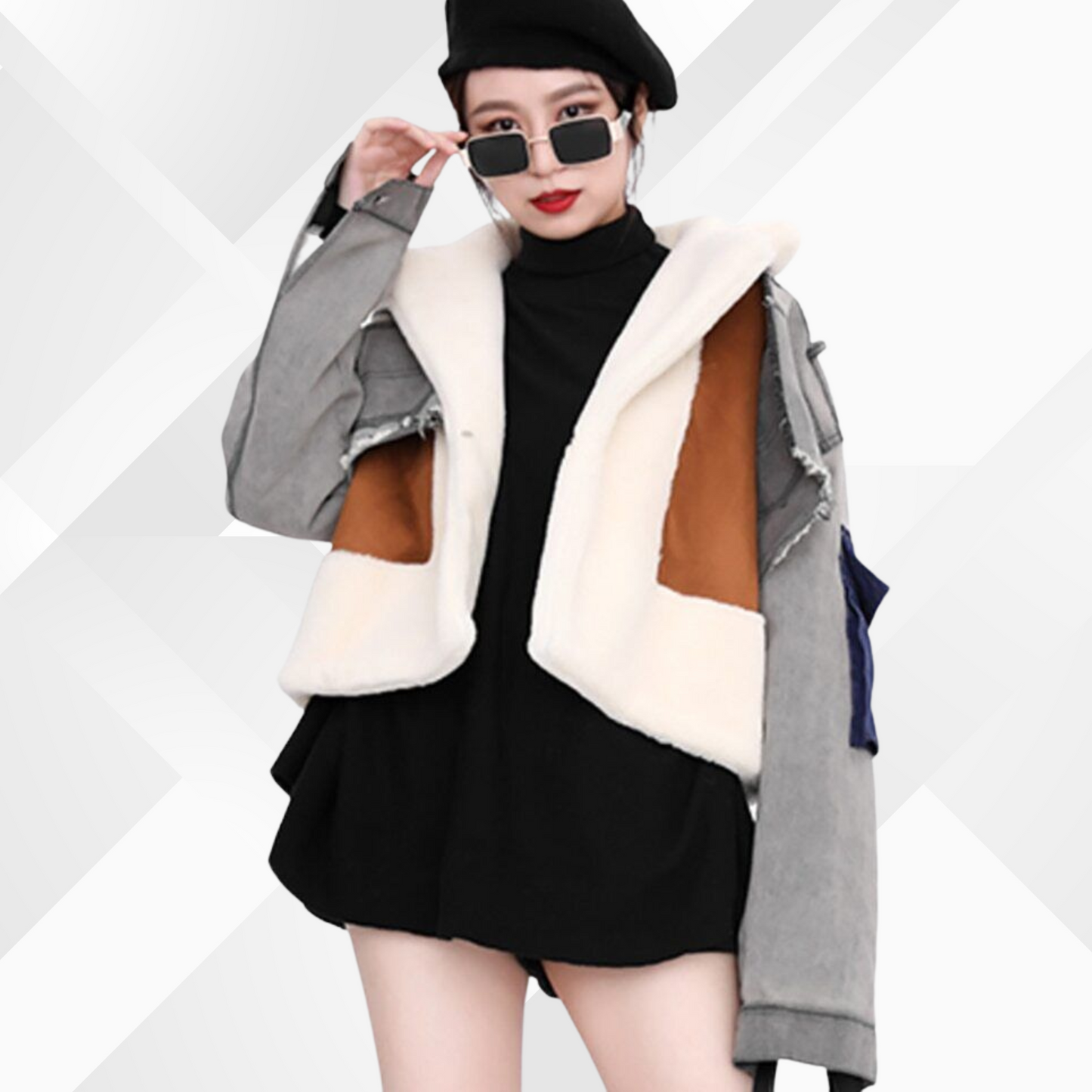 Baumwolljacke mit Patchwork-Muster von Lique