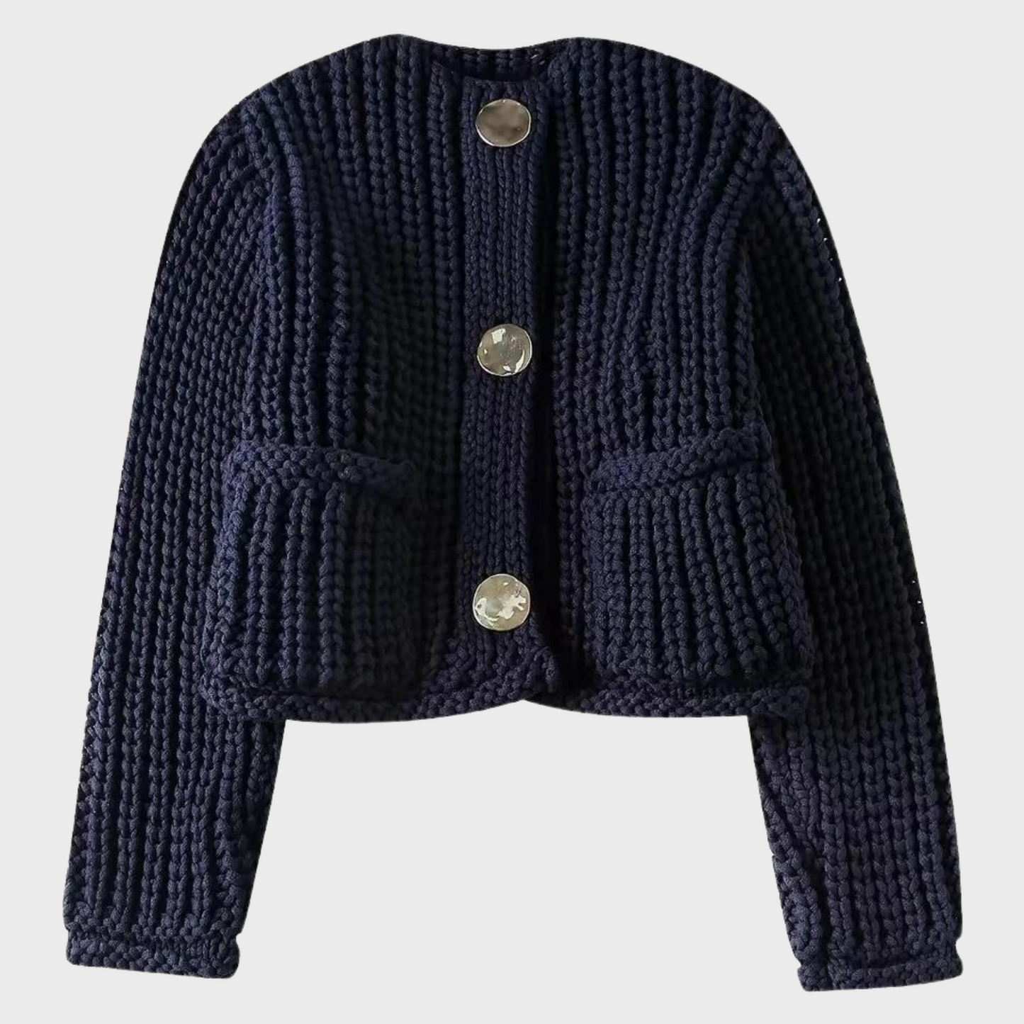 Krohn-e | Strickpullover mit Rundhalsausschnitt und Knöpfen