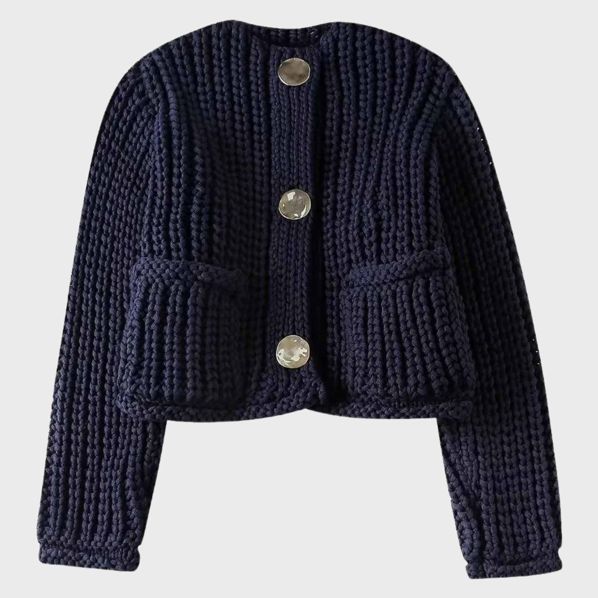 Krohn-e | Strickpullover mit Rundhalsausschnitt und Knöpfen