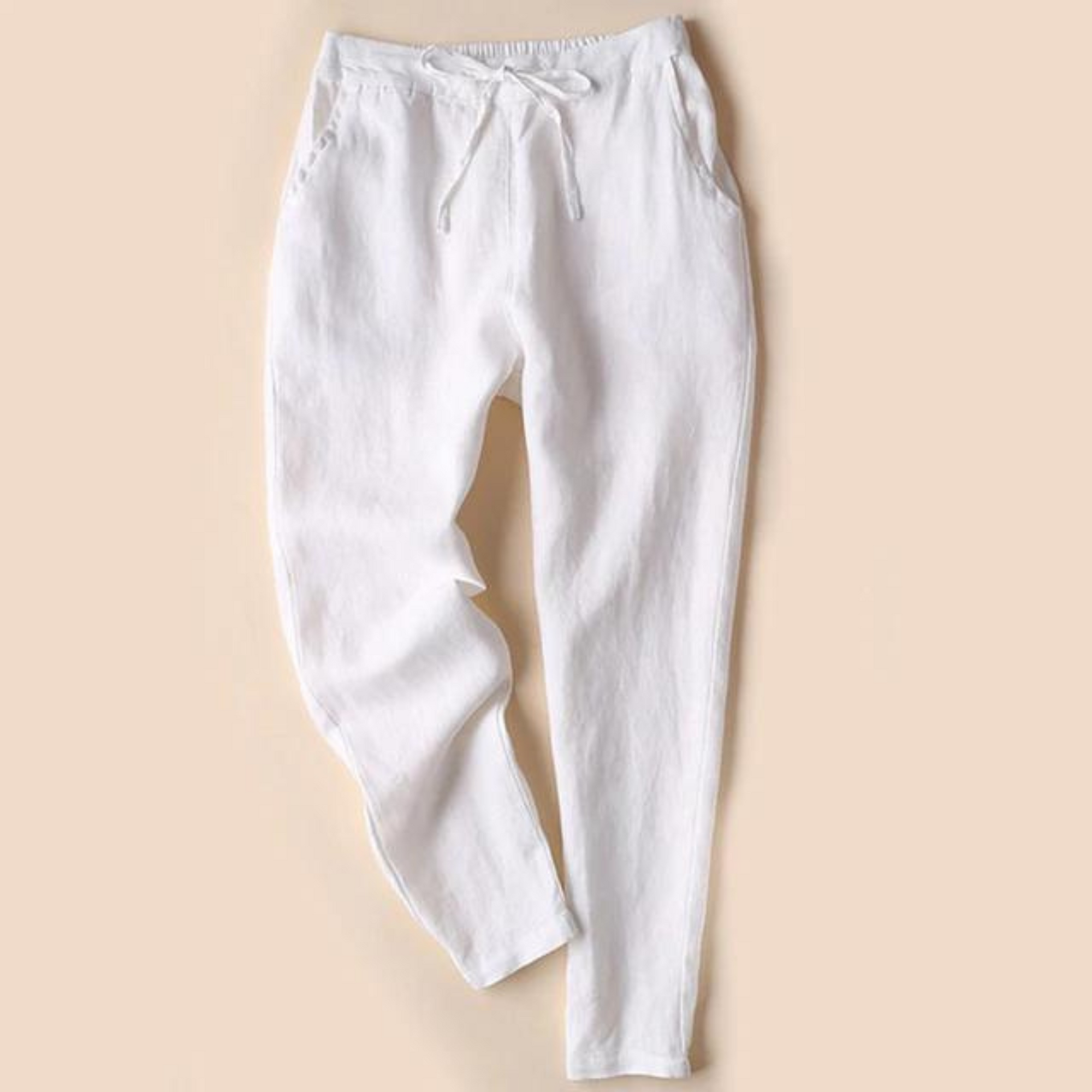 EVERLY Damenhose aus Baumwolle und Leinen