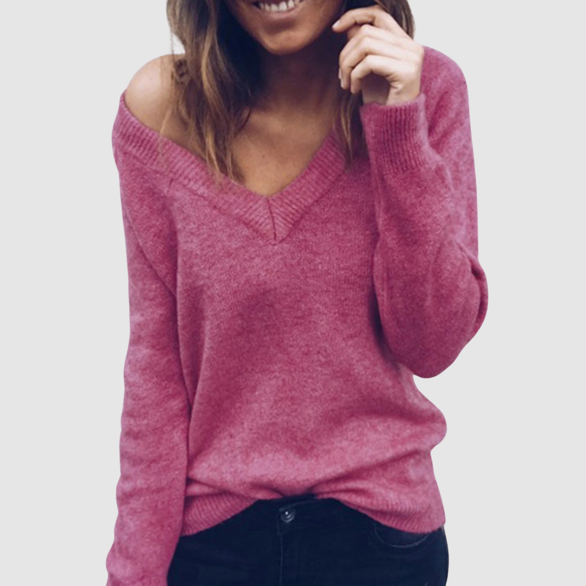 Krohn-e | Strickpullover mit V-Ausschnitt und Lockerer Halslinie