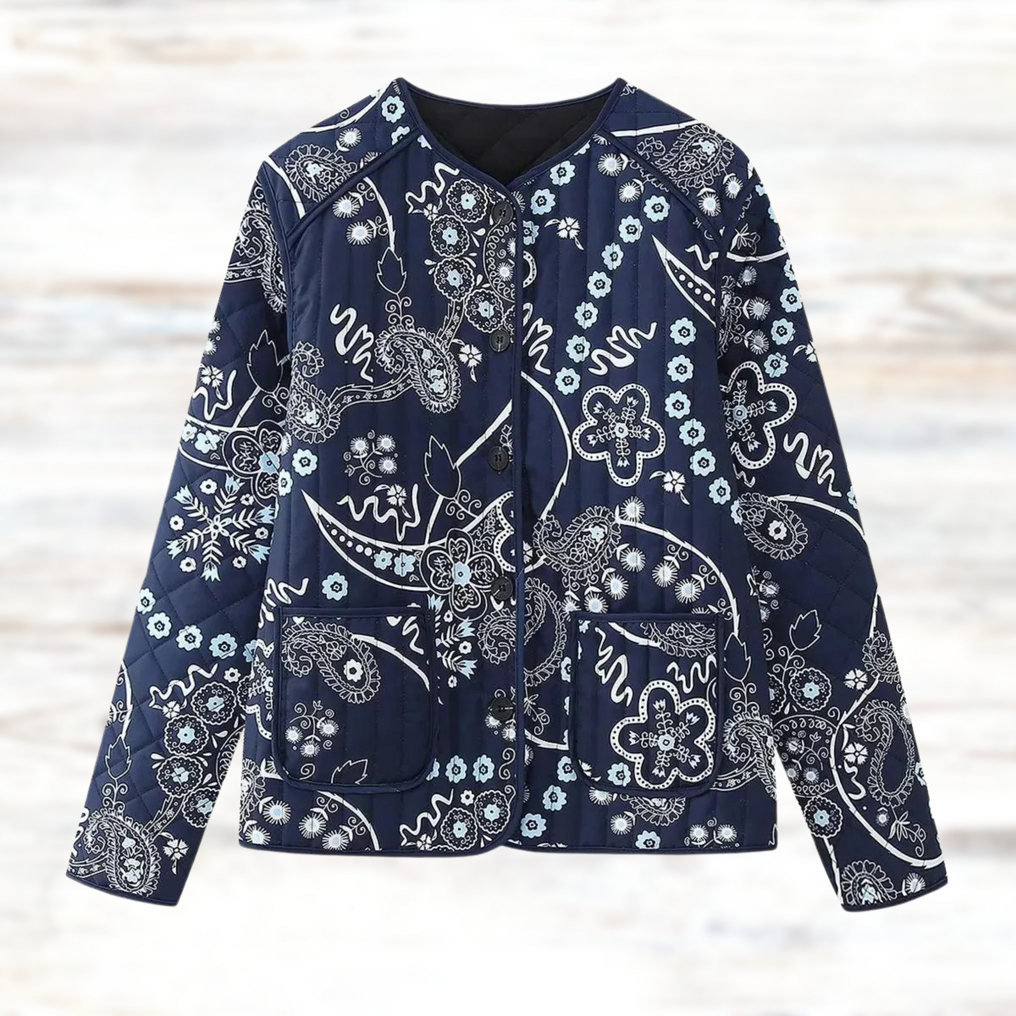 Krohn-e | Weinlesejacke mit Blumendruck