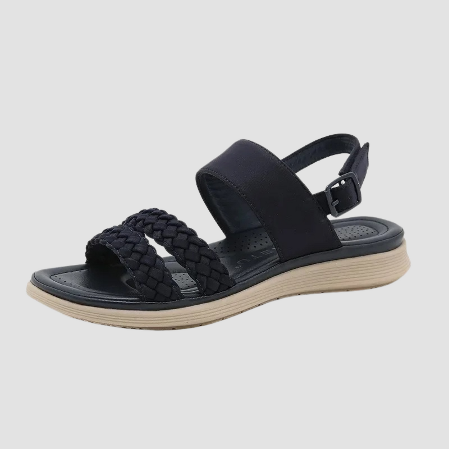 KROHN-E Damen Sandalen Veganes Leder Gepolstert Komfort