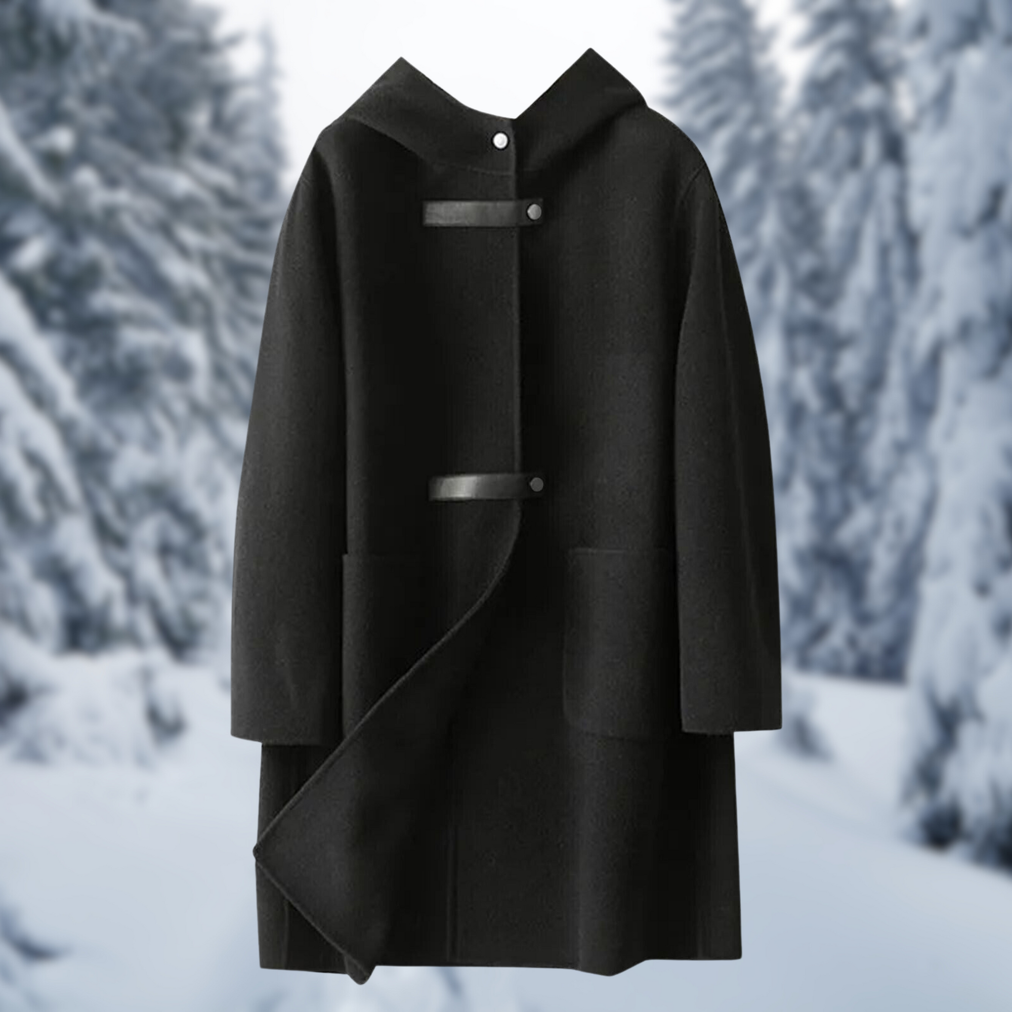 Krohn-e | Modische Doppelseitige Kaschmirjacke mit Kapuze für Damen