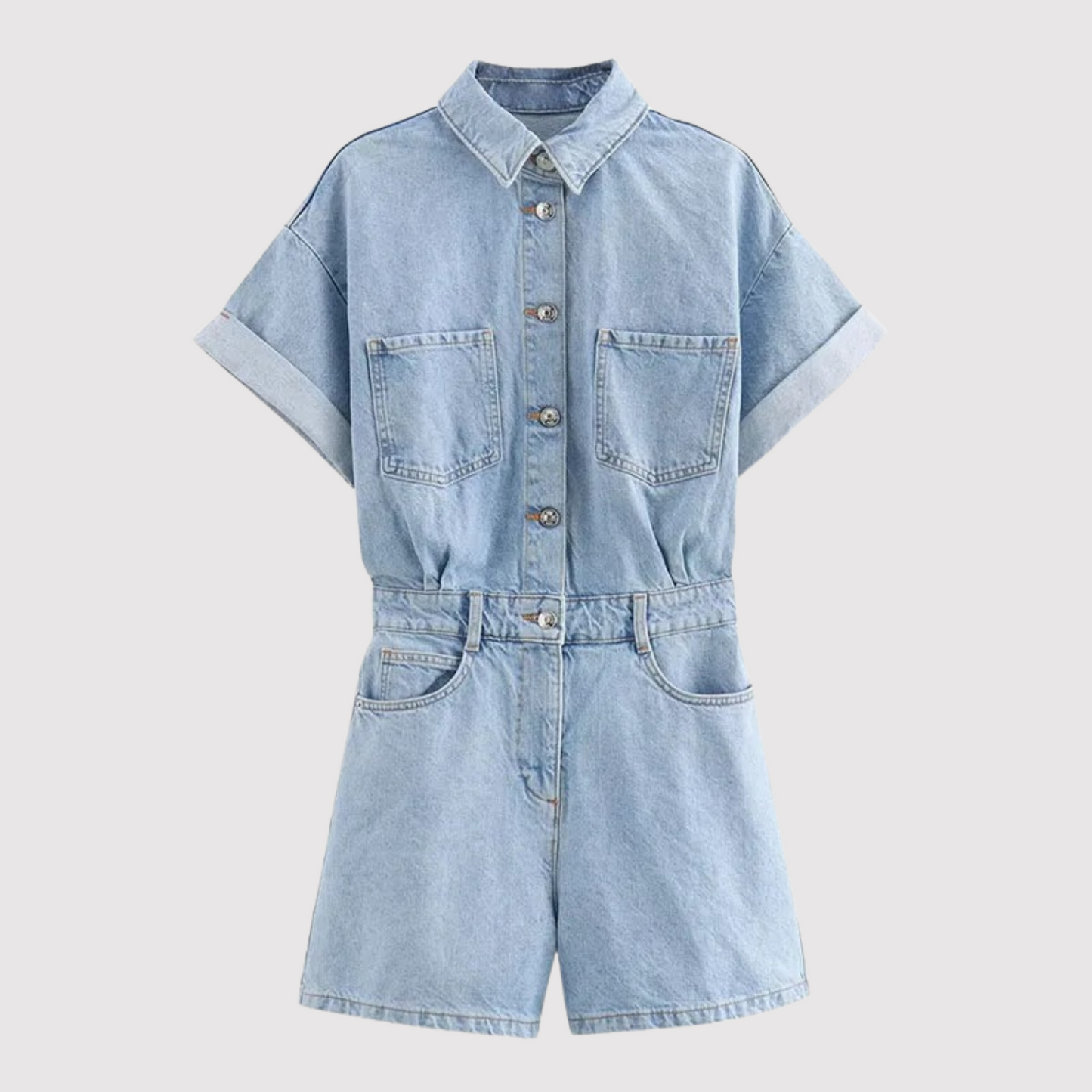 Dixie Damen Denim Jumpsuit kurz