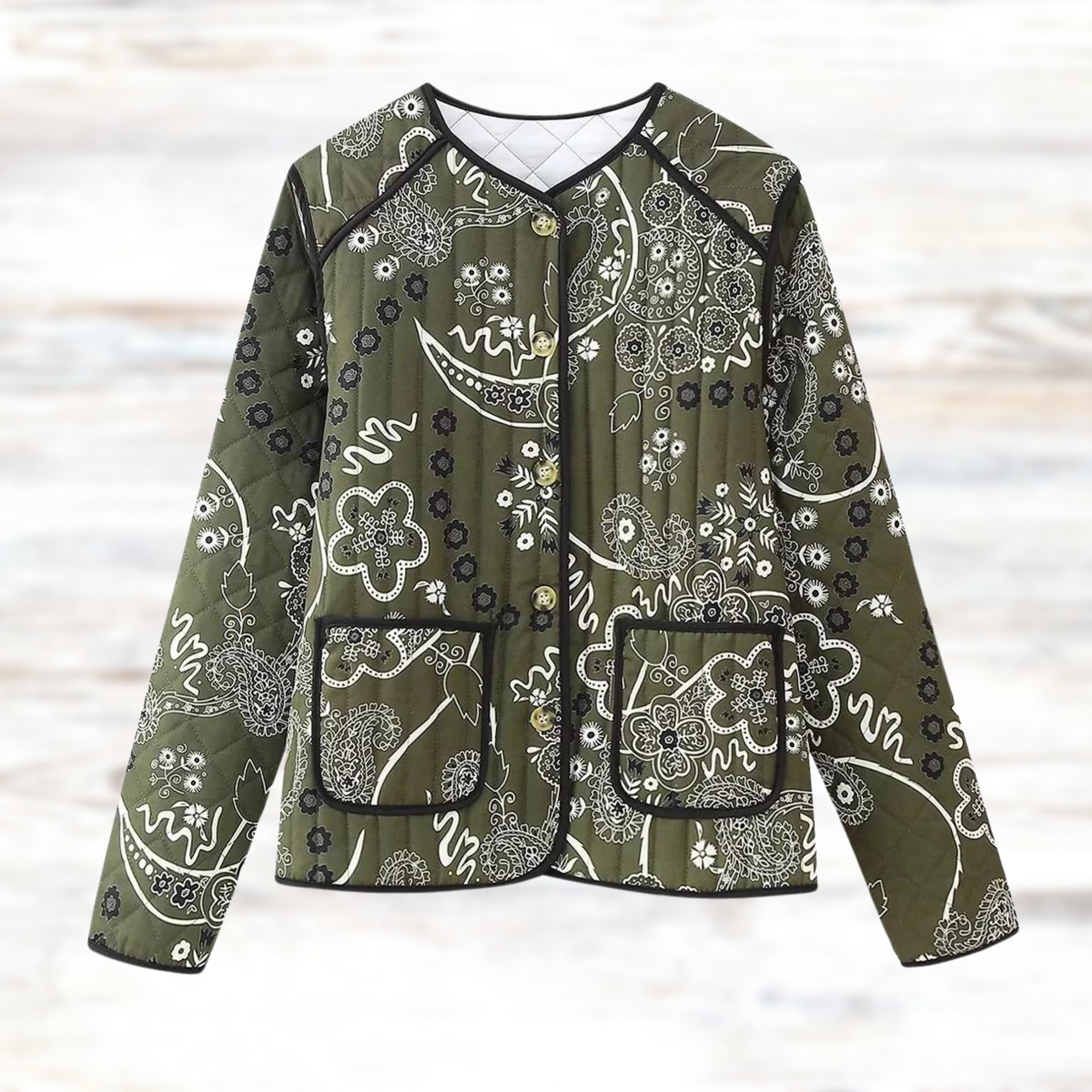 Krohn-e | Weinlesejacke mit Blumendruck