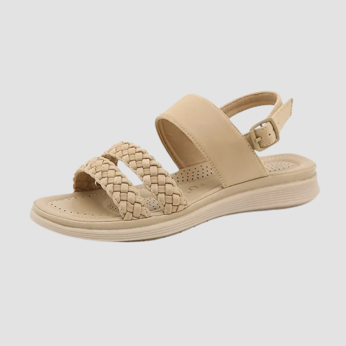 KROHN-E Damen Sandalen Veganes Leder Gepolstert Komfort