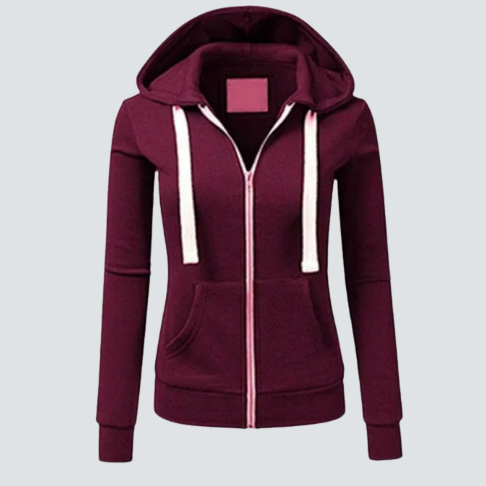 Krohn-e | Woll Kapuzenpullover mit Kordelzug und Reißverschluss
