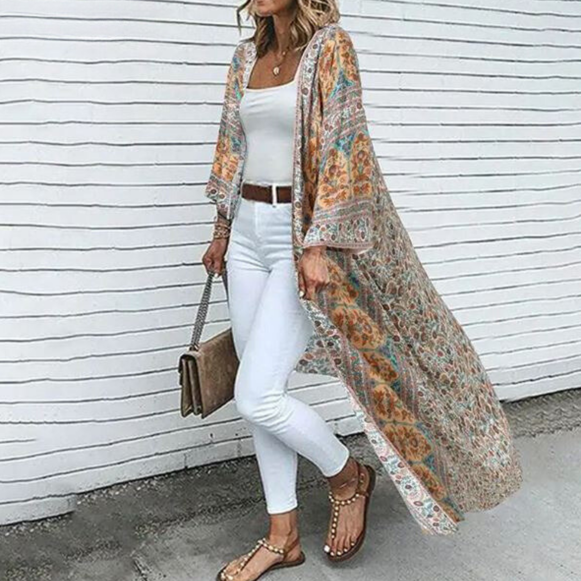 Krohn-e | Bohemian Langarm Offenes Vorderseite Cardigan