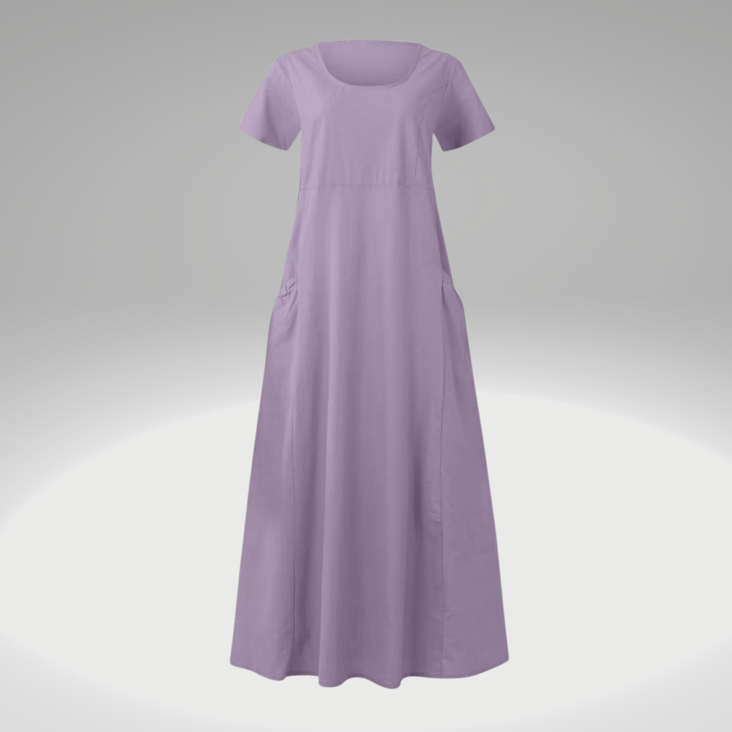 Baumwoll-Leinen Kleid Alina: locker geschnitten, unifarben