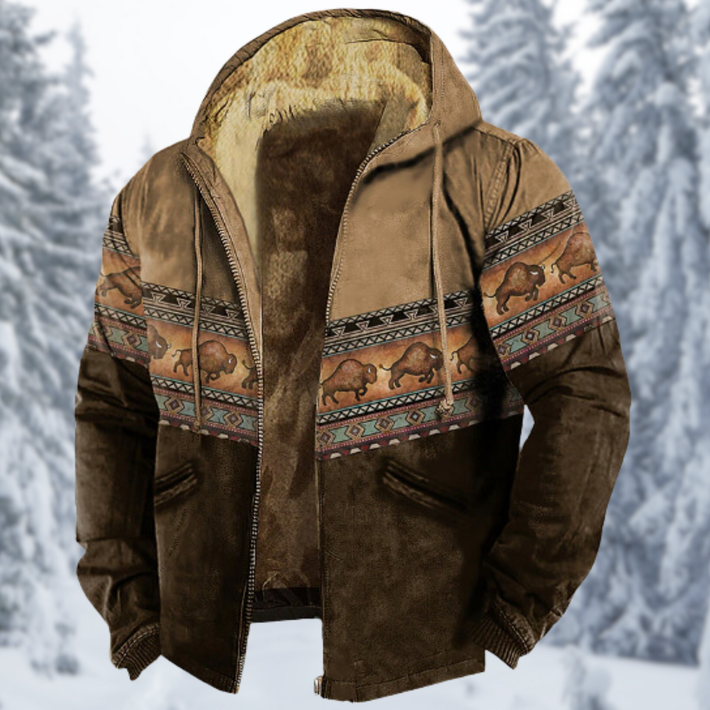 Fleecejacke Ladislav: Warme Kapuzenjacke aus 3D-Fleece