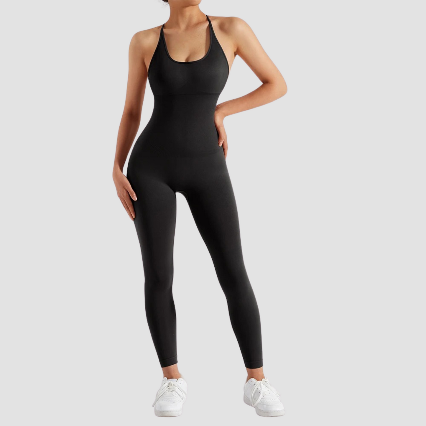 Lucille: Trägerloser Jumpsuit mit Spaghettiträgern