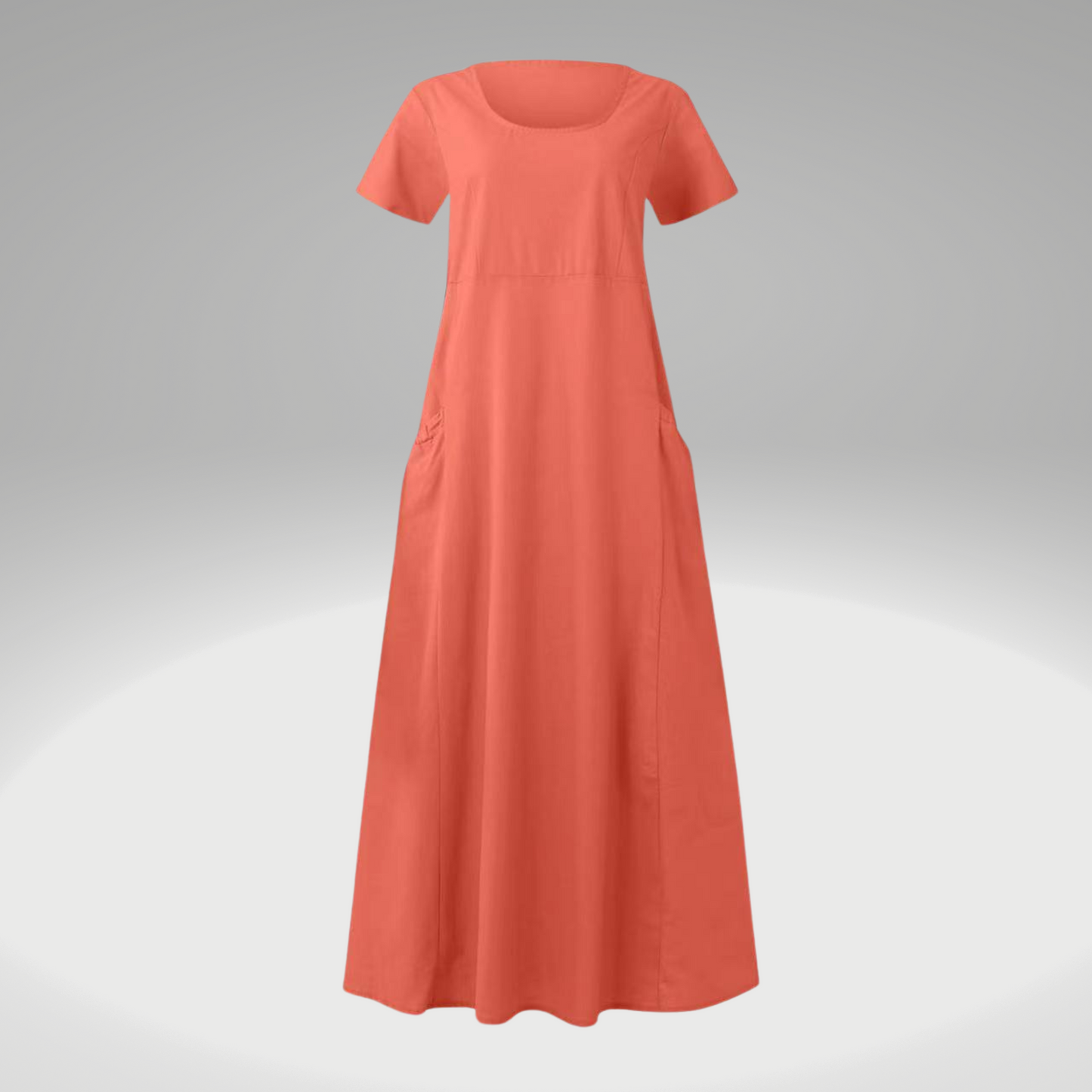 Baumwoll-Leinen Kleid Alina: locker geschnitten, unifarben