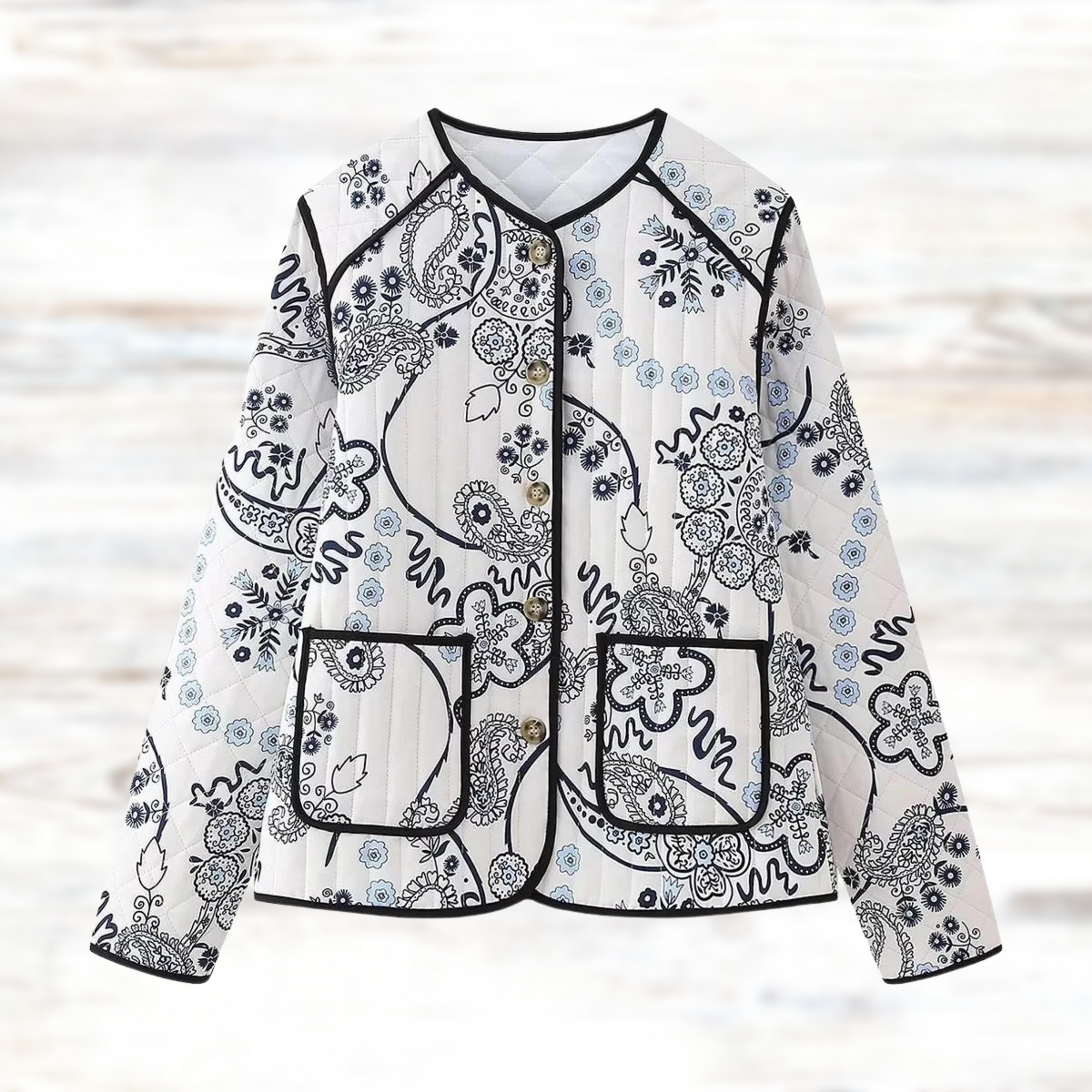 Krohn-e | Weinlesejacke mit Blumendruck
