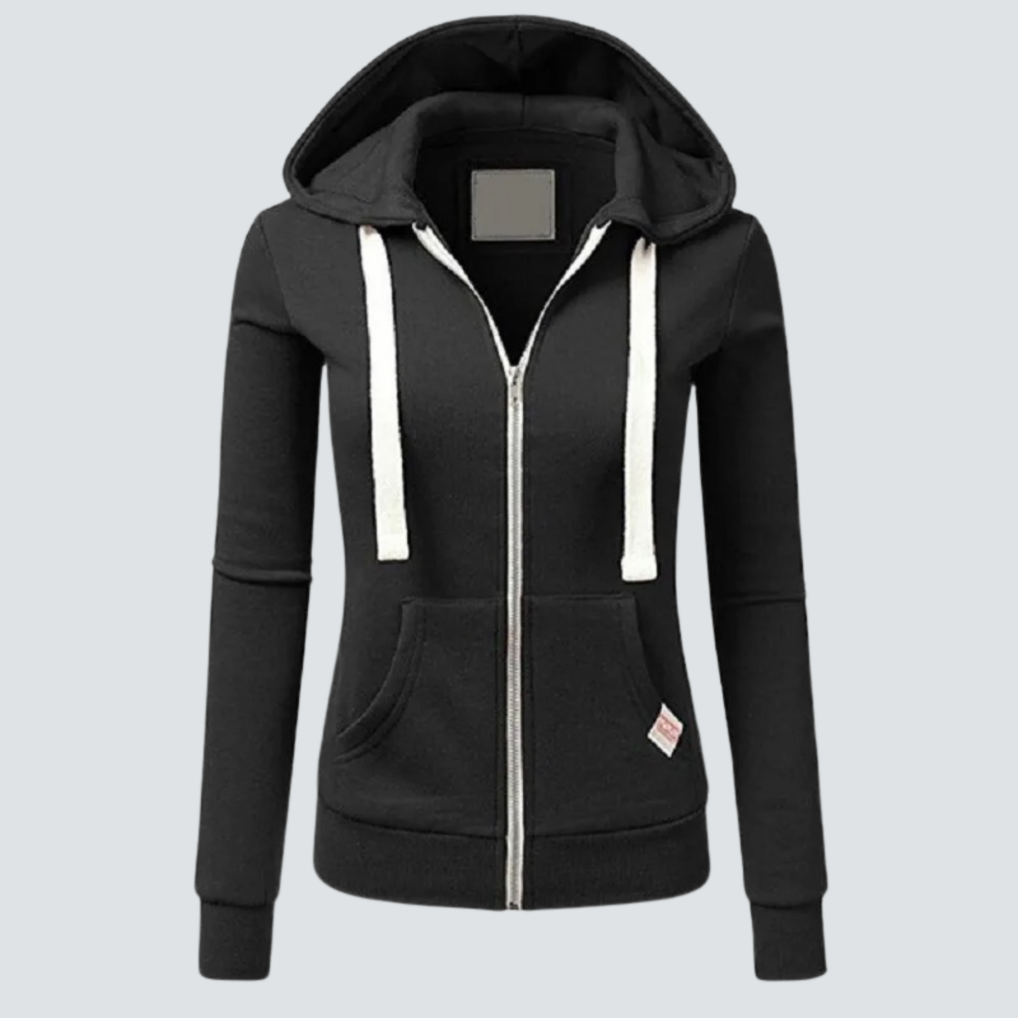 Krohn-e | Woll Kapuzenpullover mit Kordelzug und Reißverschluss