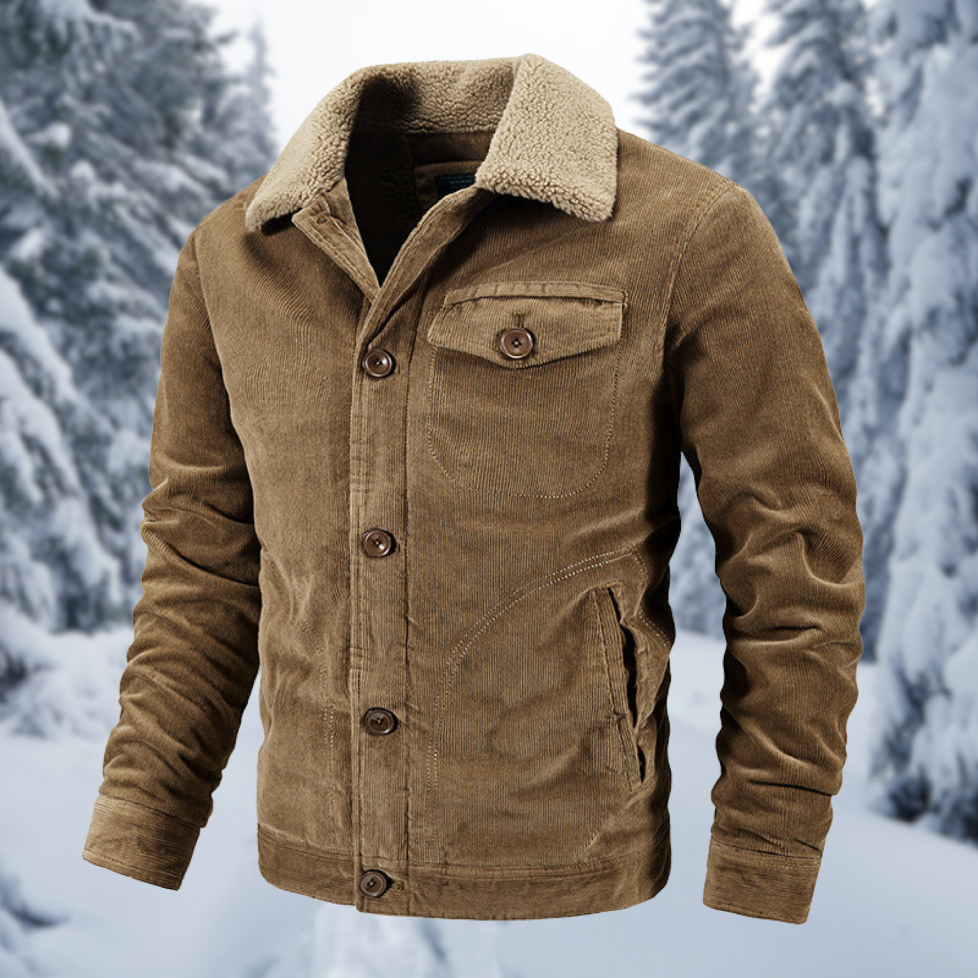 Krohn-e | Wintermantel mit Fellkragen Im Militärstil