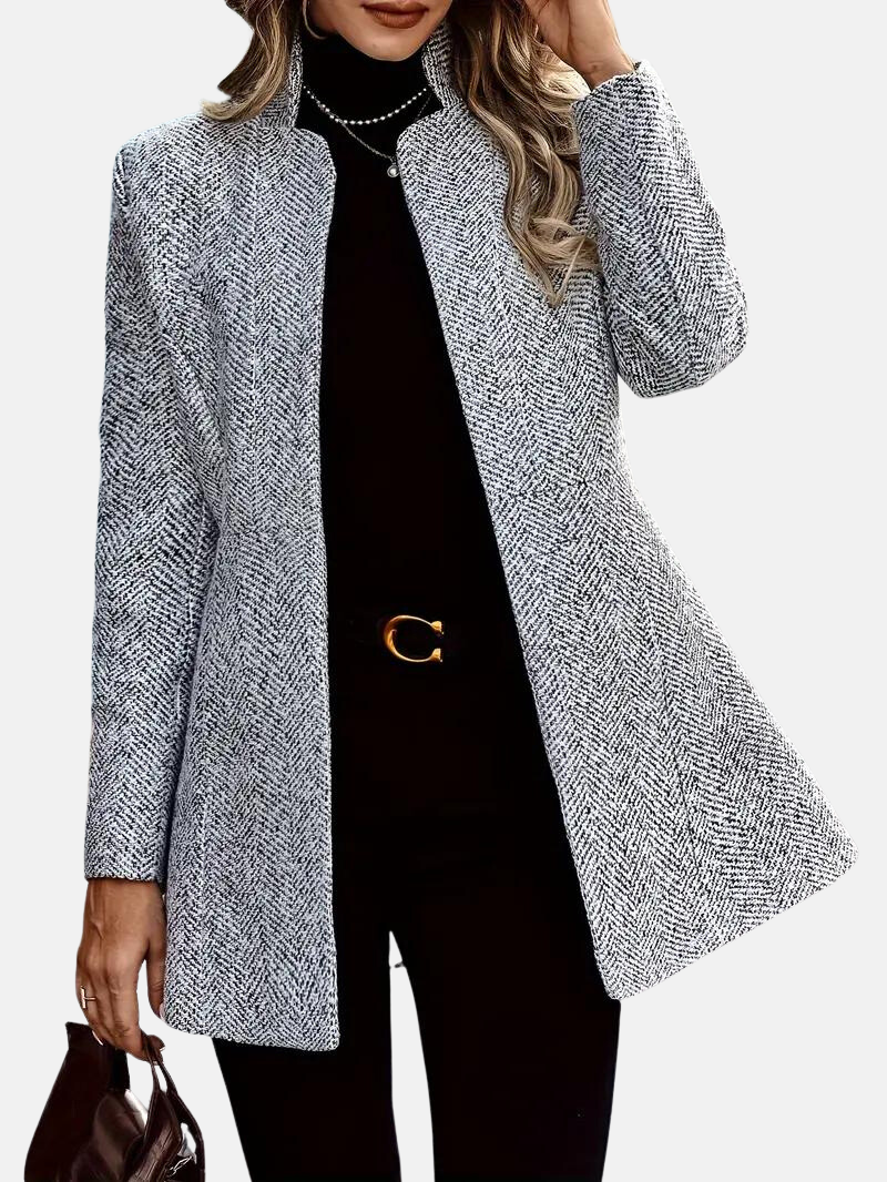 Krohn-e | Stilvoller Damenmantel Im Tweed Look