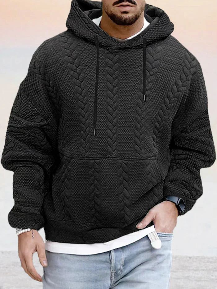 Krohn-e | Texturiert, Weit Geschnittener Kapuzenpullover