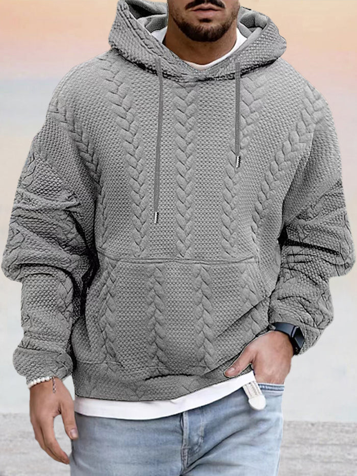 Krohn-e | Texturiert, Weit Geschnittener Kapuzenpullover