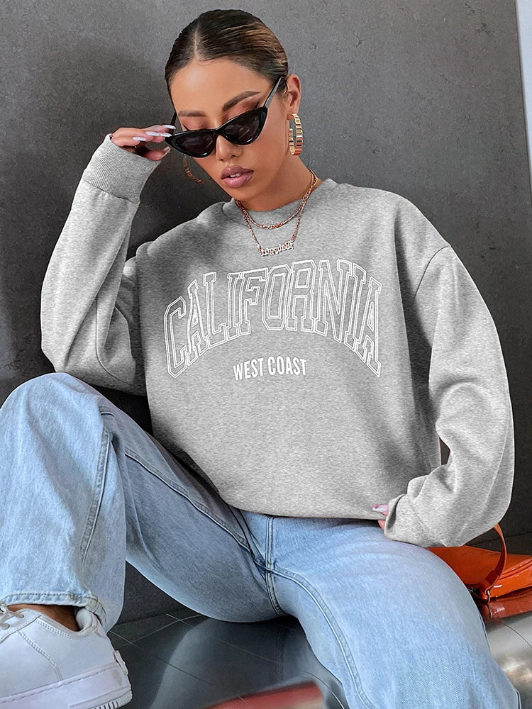 Trendiger Damen-Sweatshirt von Fudus mit Kalifornien Westküsten-Print
