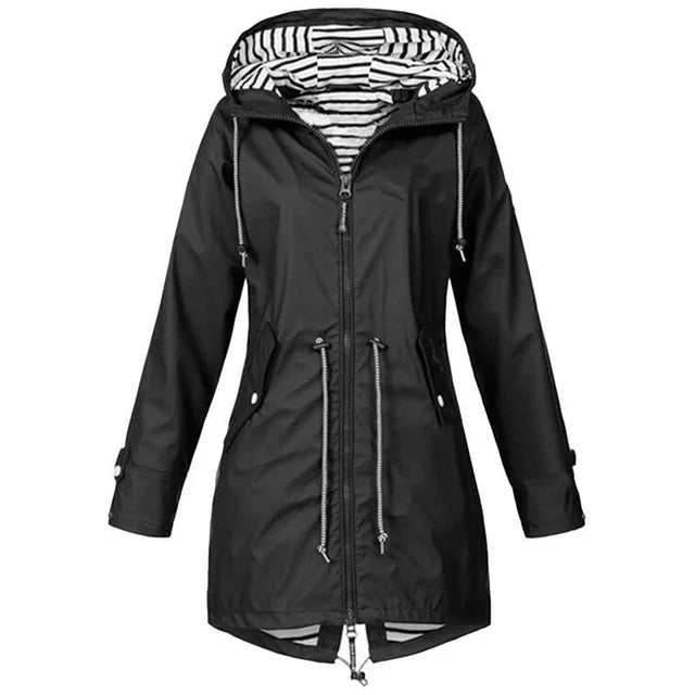 Krohn-e | Regenjacke wasserdicht mit Kapuze, atmungsaktiv, Parka für Outdoor