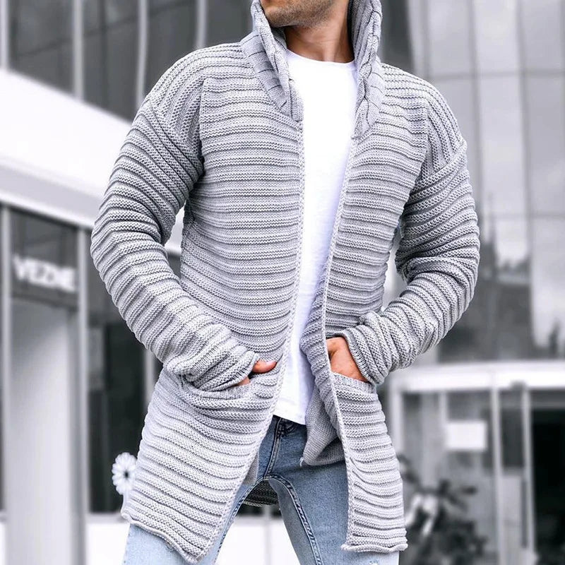 US-amerikanische gerippte Strickjacke mit Schalkragen