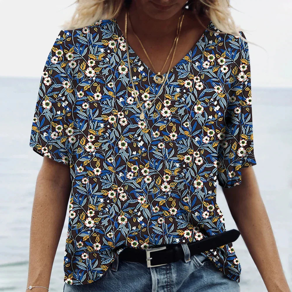 Flaviana Kurzarm-V-Shirt