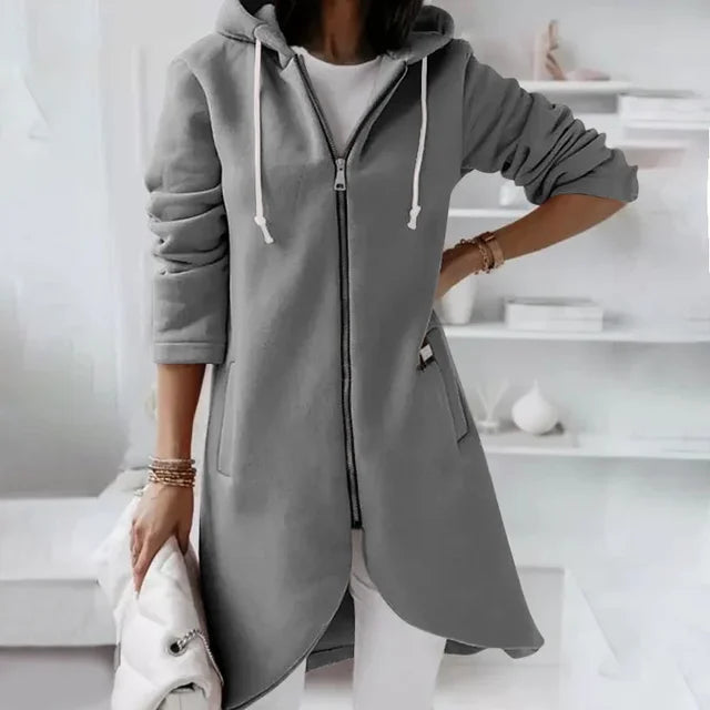 Krohn-e | Hoodie-Cardigan mit abgerundetem Saum