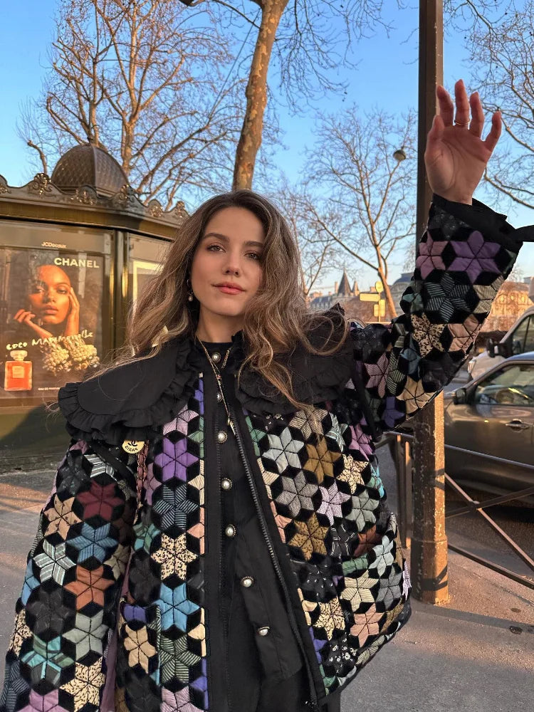 Krohn-e | Stil Mehrfarbe Steppjacke