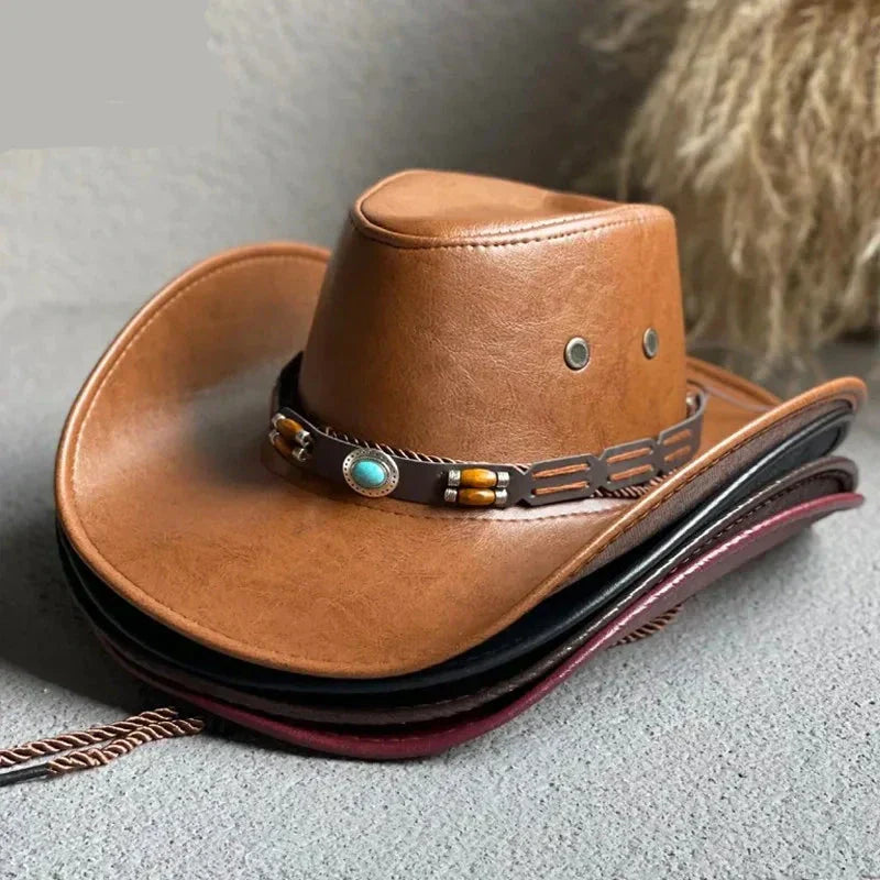 KROHN-E Damen Cowboy-Hut Vintage Western Breite Krempe