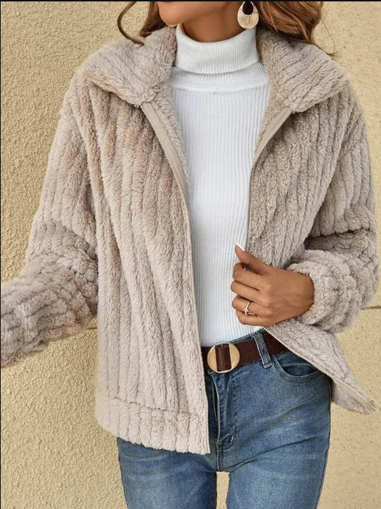 Krohn-e | Kurzjacke Plüsch Blau