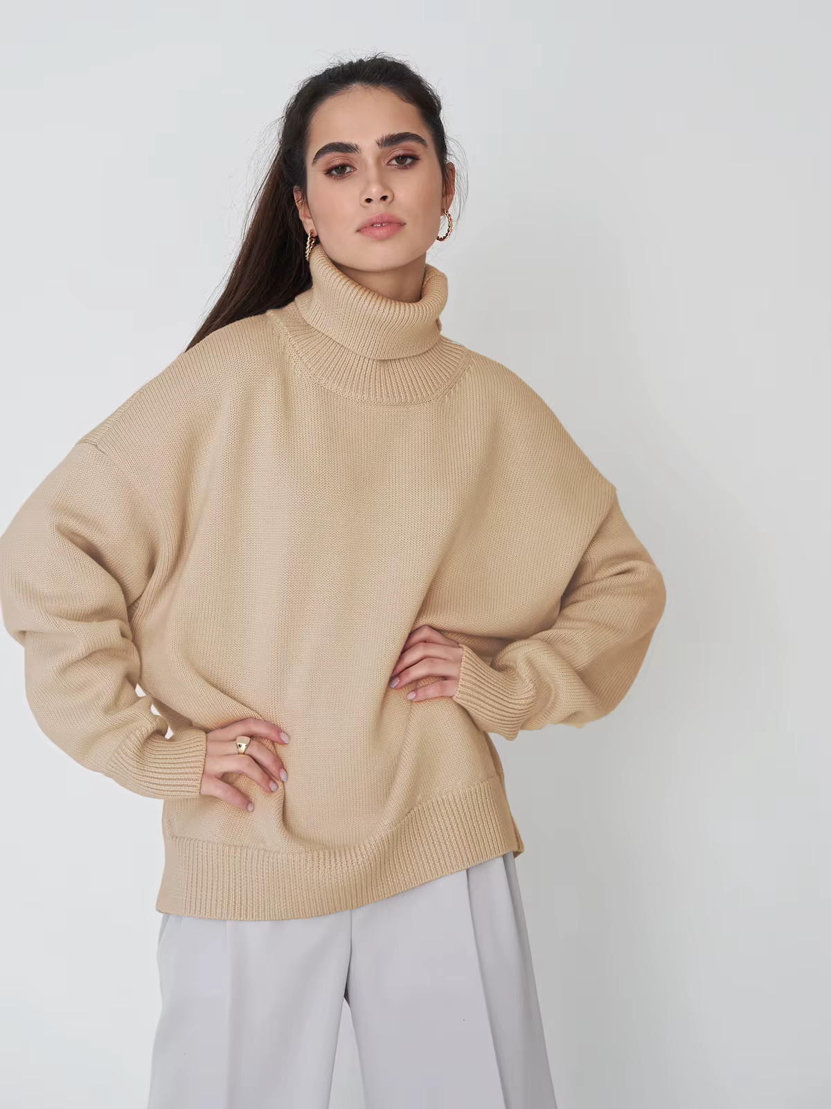 Krohn-e | Kuscheliger Oversize-Pullover mit Rollkragen