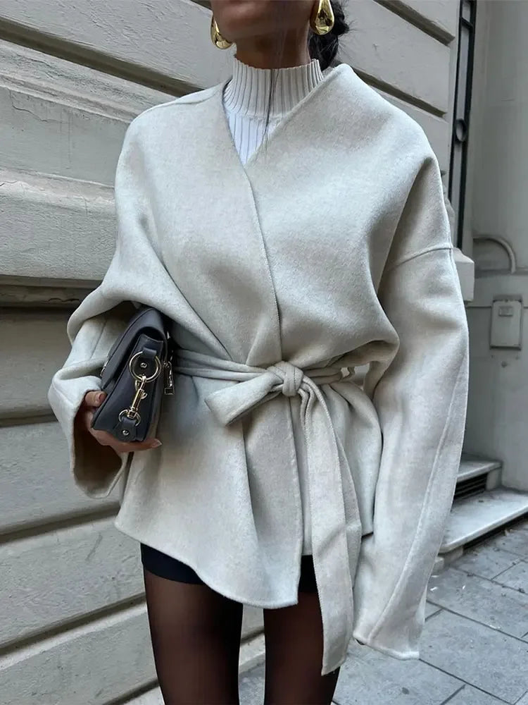 Krohn-e | Elegant und Bequemer Damen Wintermantel mit Schnürung