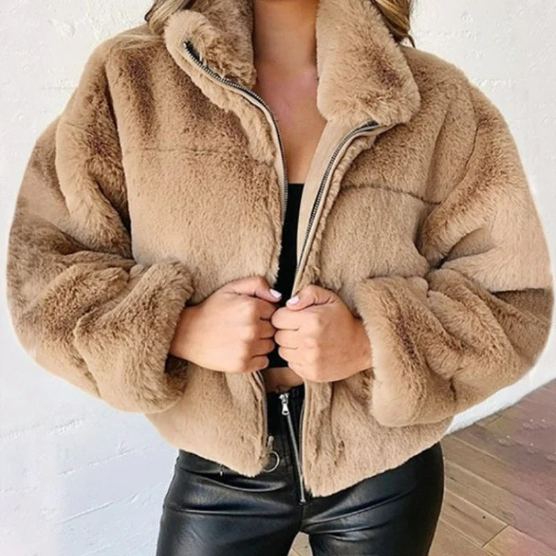 Krohn-e | Velvet Touch Mantel mit Reißverschluss