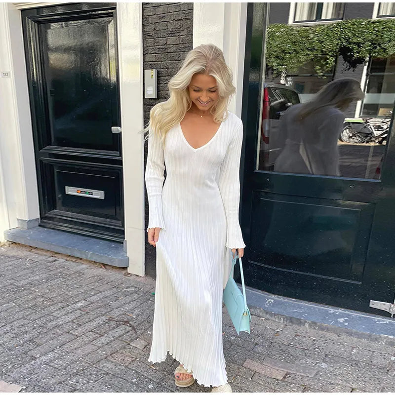 Franziska: Langarm-Midikleid