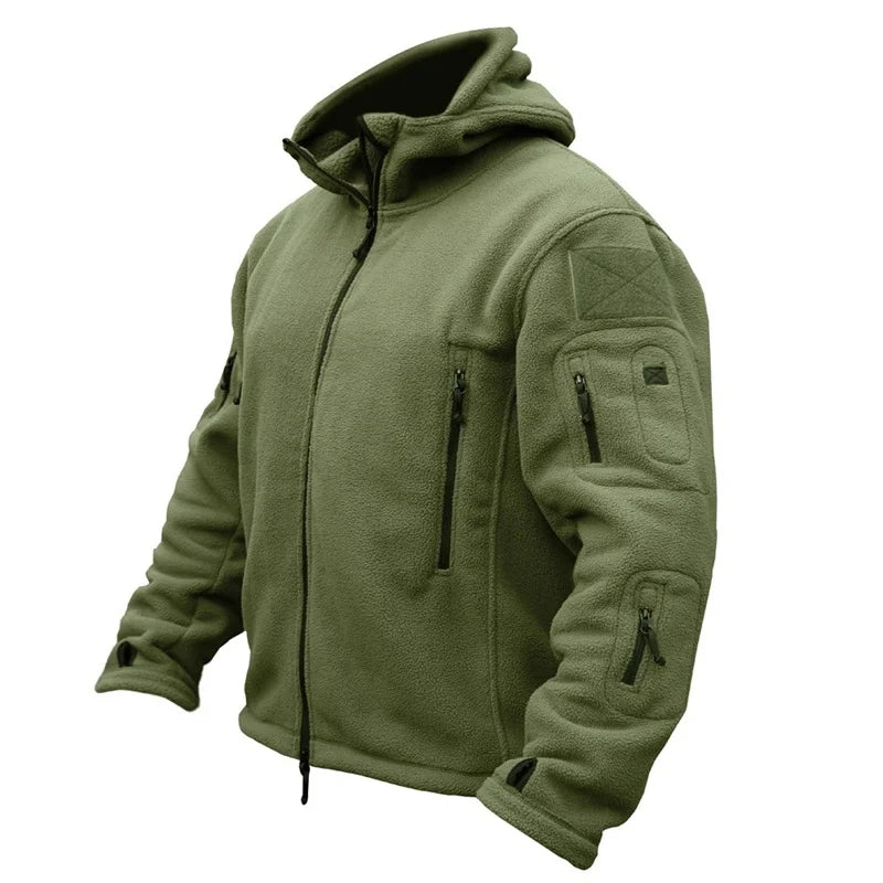 Krohn-e | Taktische Fleecejacke mit Kapuze Polyester Wärme und Funktionalität