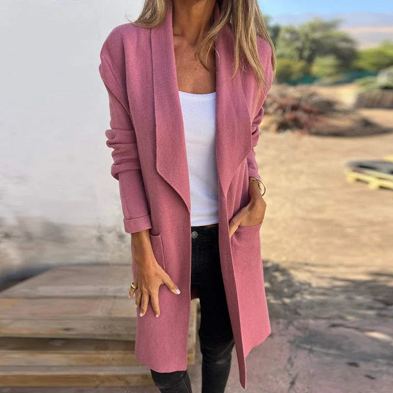 Krohn-e | Einfarbiger Mid Length Cardigan Mantel