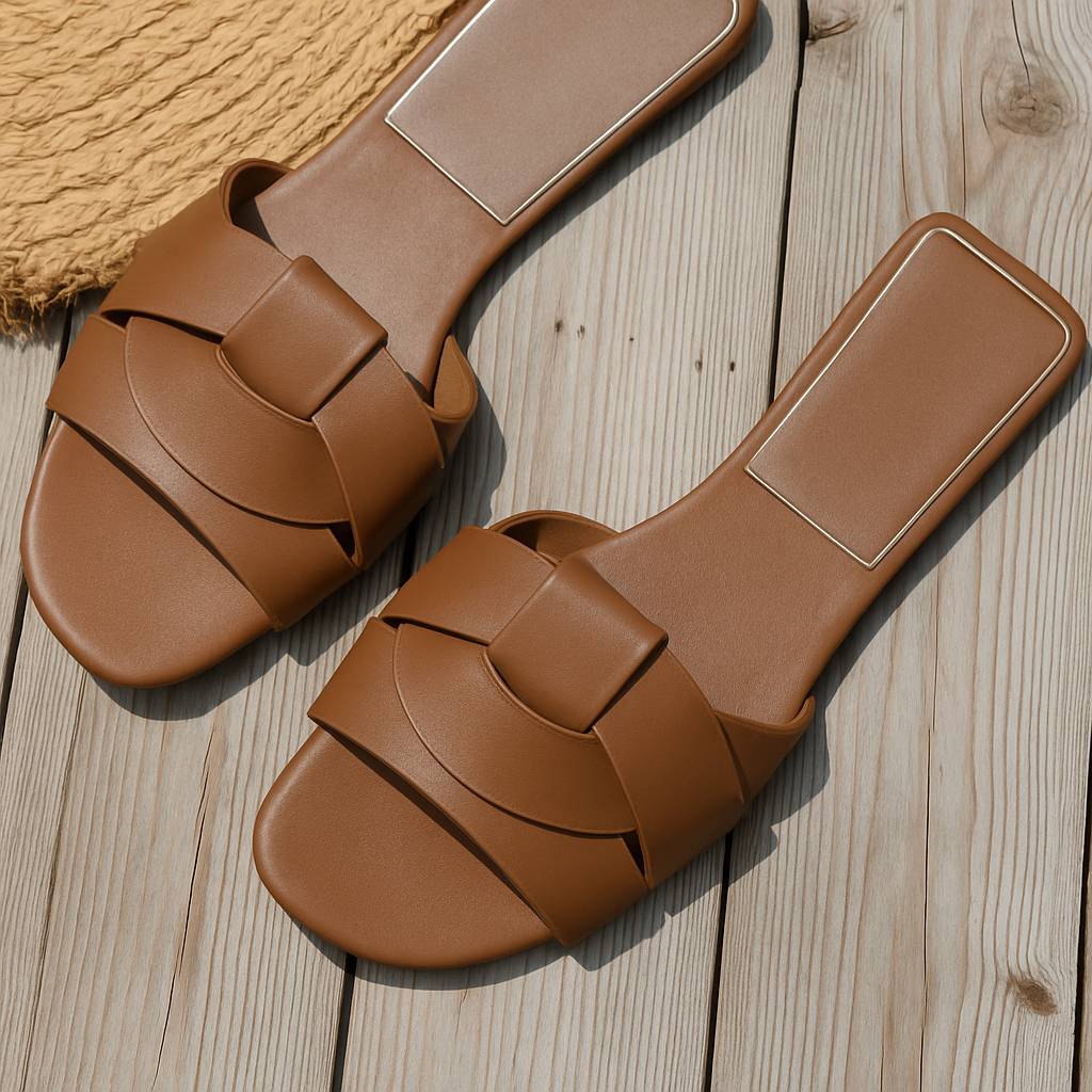 KROHN-E Damen Slides Pantoletten Gepolstert Slip-On Komfort