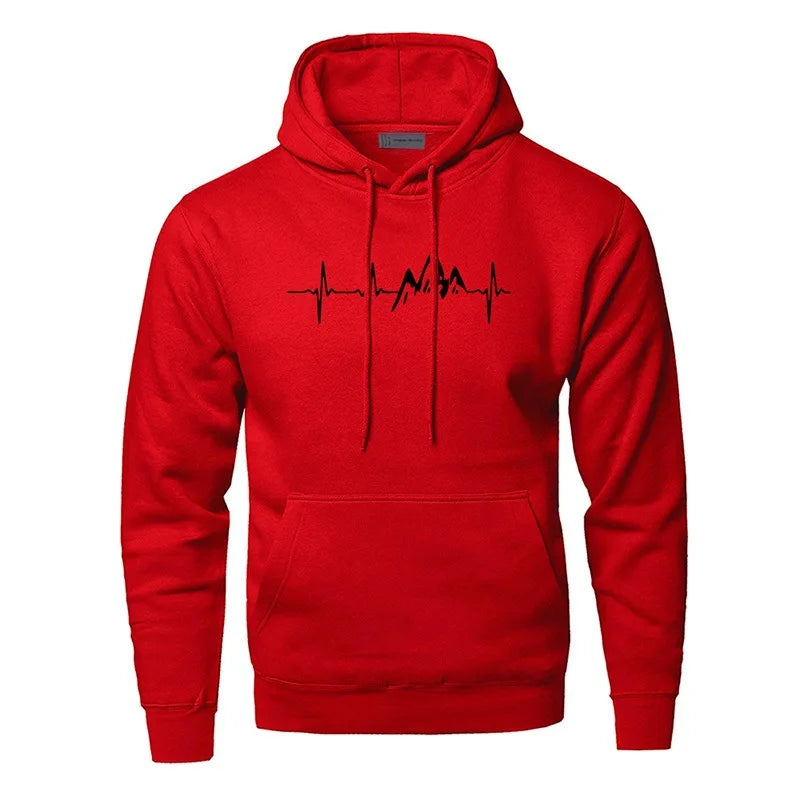 Krohn-e | Hoodie mit Puls-motiv Baumwolle und Polyester Trendy und Komfortabel