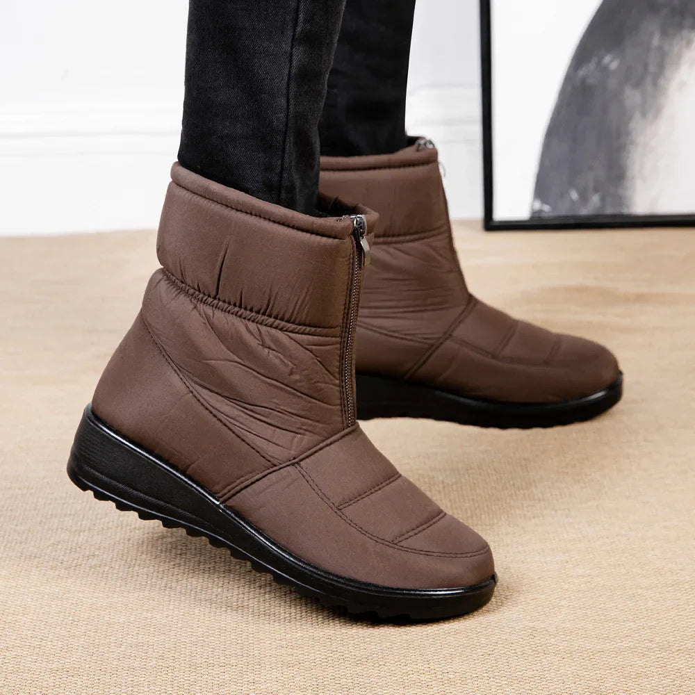 Krohn-e | Gepolsterte, Wasserdichte, Plüschige Stiefeletten mit Reißverschluss