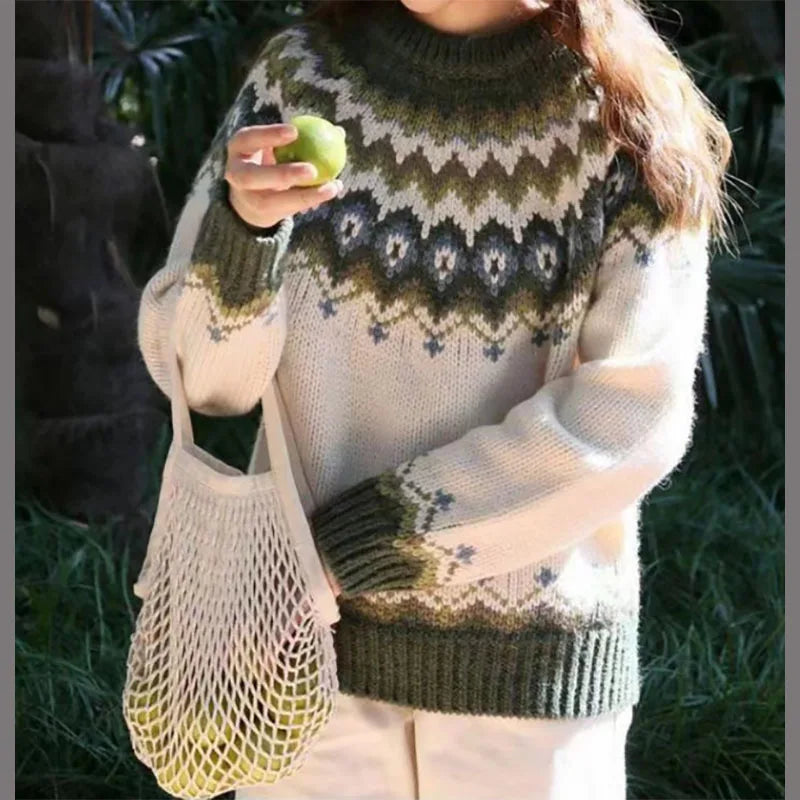 Krohn-e | Hinreißender Gemusterter Pullover