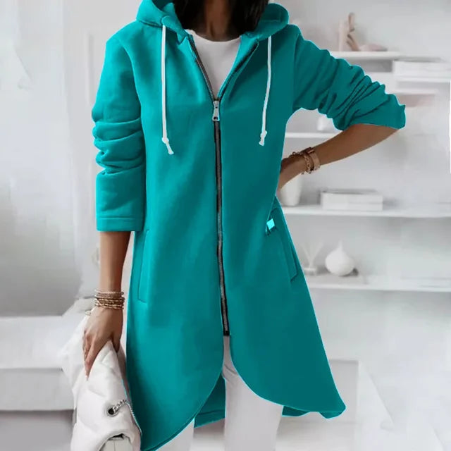 Krohn-e | Hoodie-Cardigan mit abgerundetem Saum