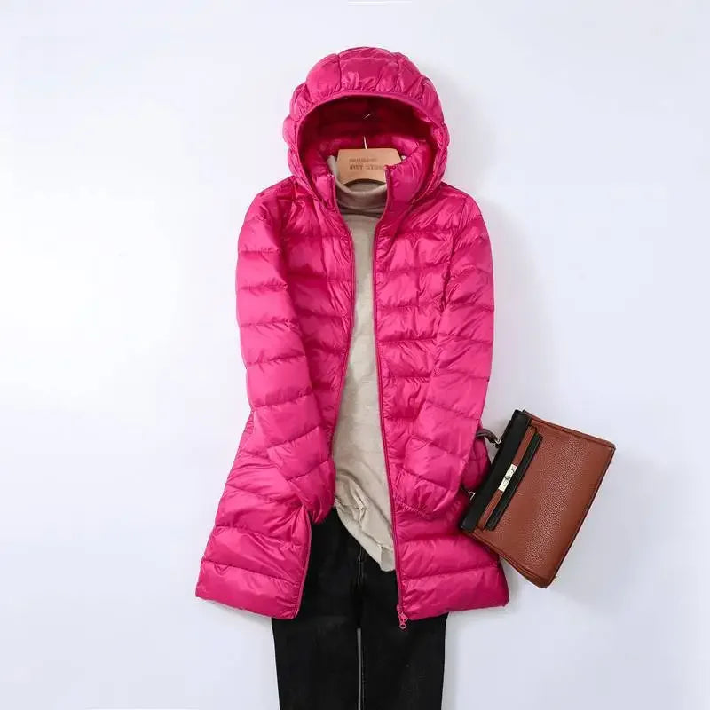 Krohn-e | faltbare Pufferjacke - stilvolle isolierte Jacke mit abnehmbarem Kapuze