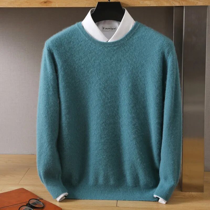 Herren-Strickpullover mit Rundhals-Ausschnitt in lässiger Form