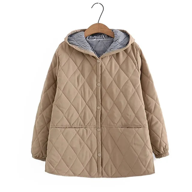 Krohn-e | Übergrößen Winterjacke aus Baumwolle für Damen