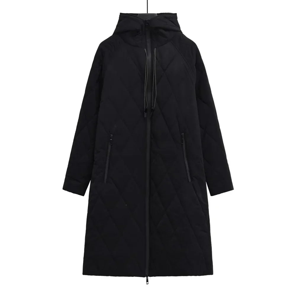 Krohn-e | Lässige Knielange Jacke mit Reißverschlussdetail