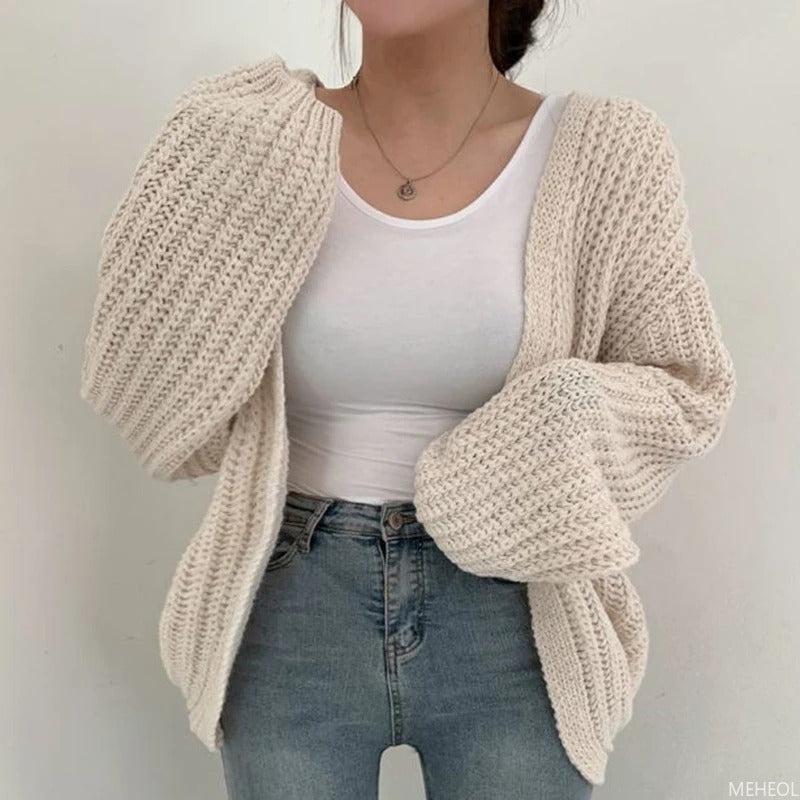Krohn-e | Lässiger Strick-Cardigan mit Oversize-Ärmeln