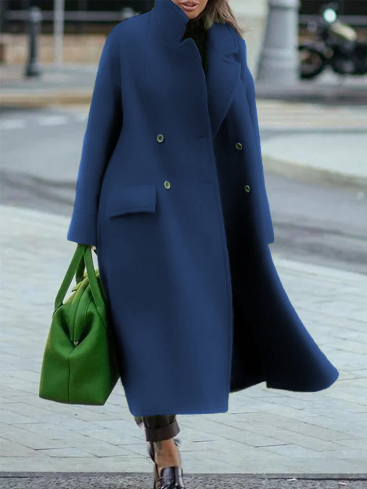 Krohn-e | Eleganter Damenmantel Winterjacke mit Doppelknöpfen