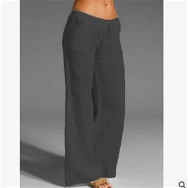 Weite Damen-Leinenhose im lässigen Stil