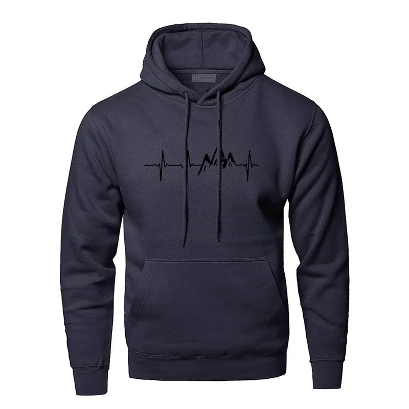 Krohn-e | Hoodie mit Puls-motiv Baumwolle und Polyester Trendy und Komfortabel